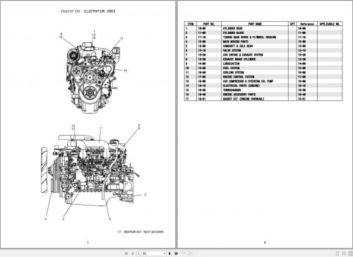 Kobelco 7200G CKE2500G Hino Engine P11CVC KSFB Parts Catalog (1)