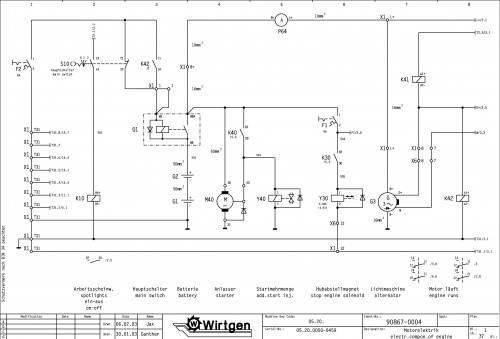 Wirtgen Cold Milling Machine 1300 2000 DC Circuit Diagram 90867 04 (1)