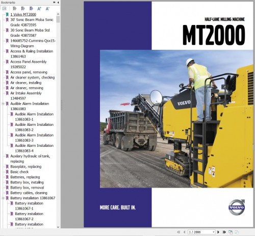 Volvo Brochure Milling Machine MT2000 Parts Service Repair Manual (1)