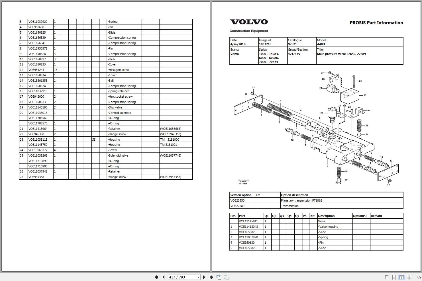 Volvo Dump Truck A40d Parts Manual 