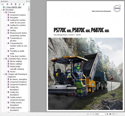 Volvo Tracked Paver P6870C ABG Service and Repair Manual (1)