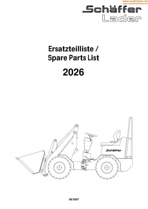 Schäffer Wheel Loader Lader 2026 Spare Parts List (1)