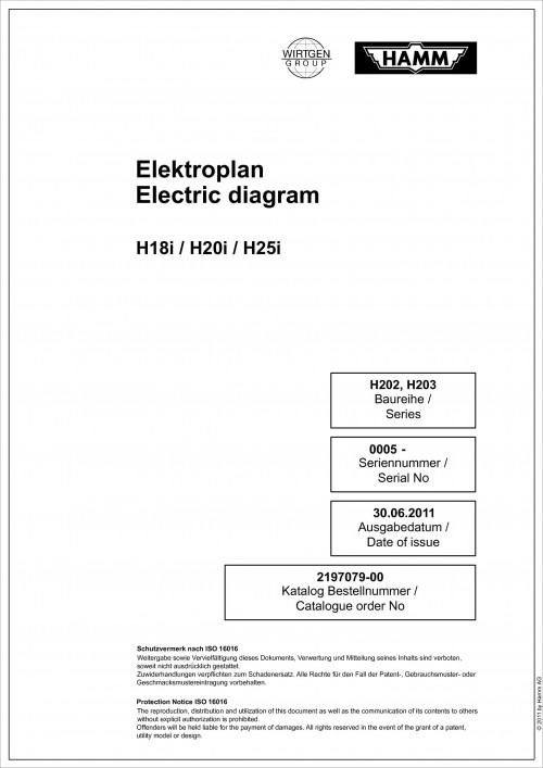 Wirtgen Hamm Earth Compaction Rollers H18i H20i H25i Electric Diagram 2197079 (1)