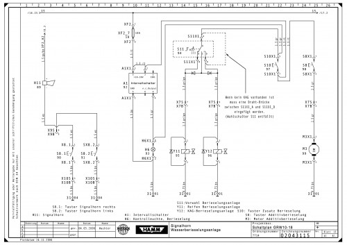 Wirtgen Hamm Static Roller GRW 10 18 BF4M2012 Circuit Diagram 02043115 DE (2)