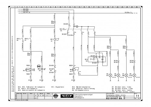 Wirtgen Hamm Static Roller HW 90 Circuit Diagram 02104497 (2)