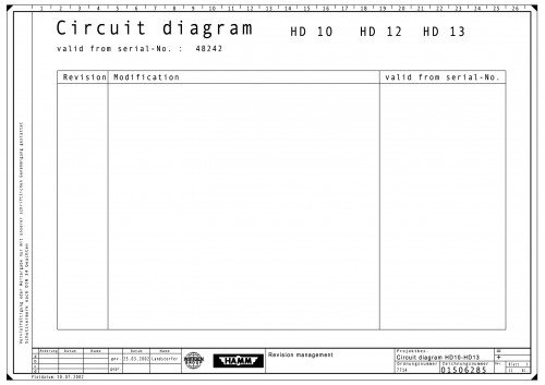 Wirtgen Hamm Tandem Asphalt Rollers HD 10 HD 13 Circuit Diagram 01506285 (1)
