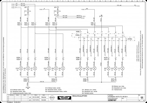 Wirtgen Hamm Tandem Asphalt Rollers HD 70 75 BF4M2011 Circuit Diagram 2290167 (2)