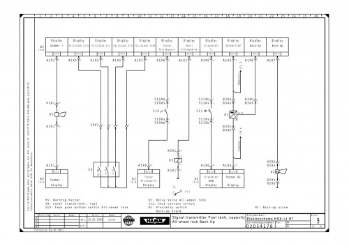 Wirtgen Hamm Tandem Asphalt Rollers HD 8 14 HT Circuit Diagram 02054178 (2)