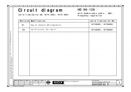 Wirtgen Hamm Tandem Asphalt Rollers HD 90 130 Circuit Diagram 02044883 02 (1)