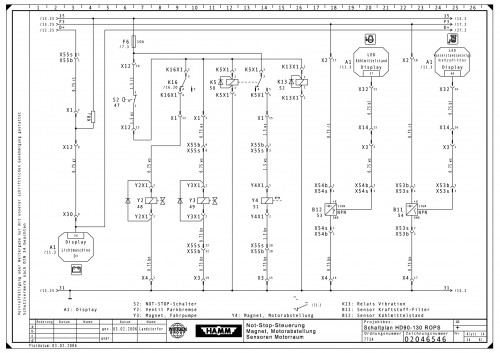 Wirtgen Hamm Tandem Asphalt Rollers HD 90 130 Circuit Diagram 02046546 (2)