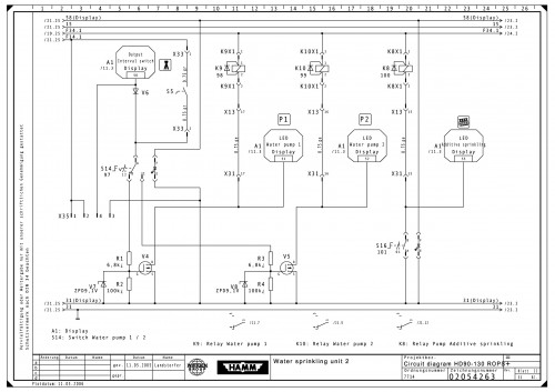 Wirtgen Hamm Tandem Asphalt Rollers HD 90 130 Circuit Diagram 02054263 (2)