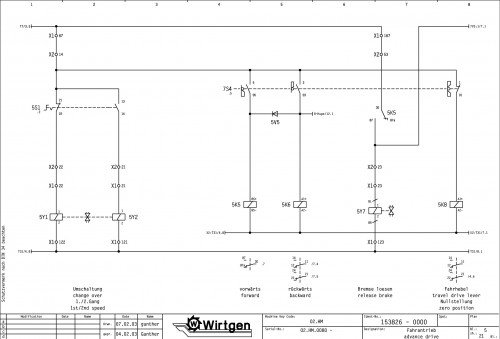 Wirtgen Hot Recycling Machines 4500 HM Circuit Diagram 153826 00 (2)