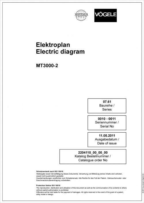 Wirtgen Kleemann Mobile Feeder MT 3000 2 Electric Diagram 2204110 00 (1)