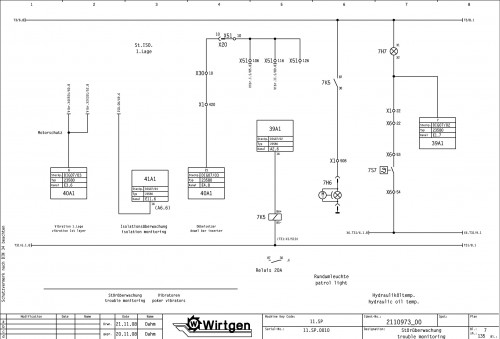Wirtgen Slipform Pavers SP 1200 Circuit Diagram 2110973 00 (2)