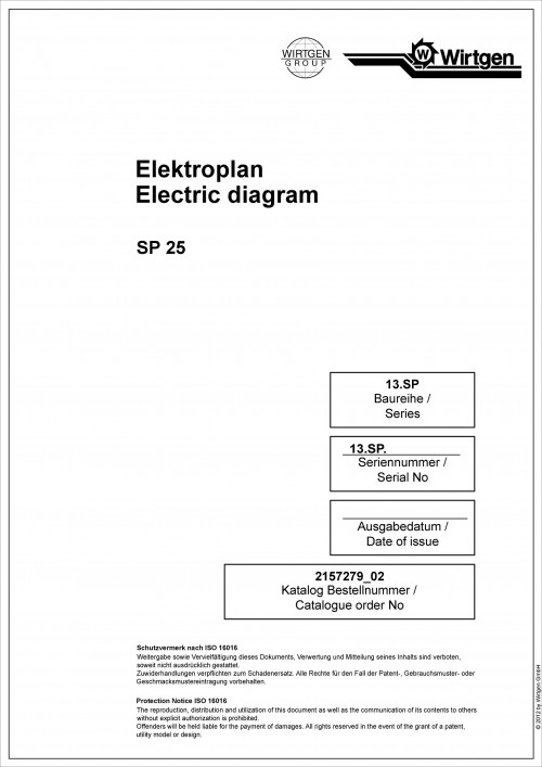 Wirtgen Slipform Pavers SP 25 Electric Diagram 2157279 02 (1)
