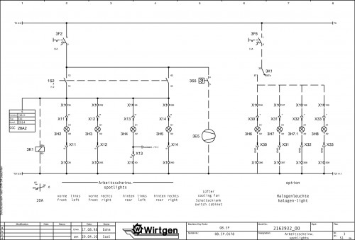 Wirtgen Slipform Pavers SP 250 Circuit Diagram 2163932 00 (2)