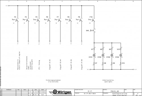 Wirtgen Slipform Pavers SP 500 Circuit Diagram 79121 02 (2)