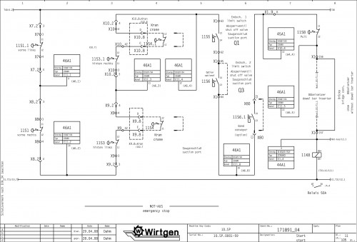 Wirtgen Slipform Pavers SP 500 SP500 Vario Circuit Diagram 171891 04 (2)