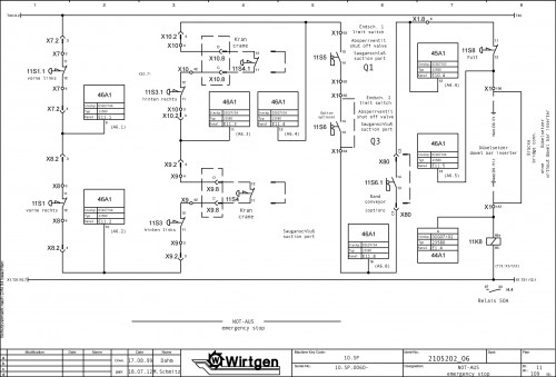 Wirtgen Slipform Pavers SP 500 SP500 Vario Circuit Diagram 2105202 06 (2)