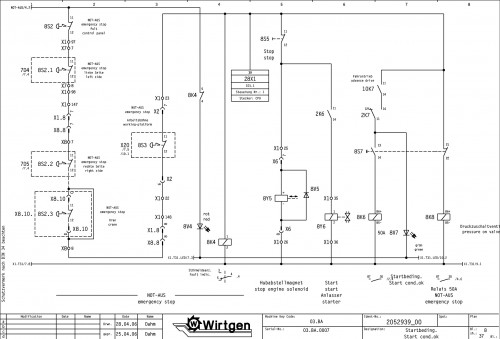 Wirtgen Slipform Pavers TCM 950 TCM 1800 Circuit Diagram 2052939 00 (2)