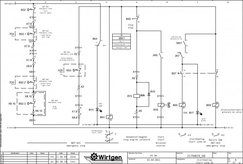 Wirtgen Slipform Pavers TCM 950 TCM 1800 Circuit Diagram 2170819 00 (2)