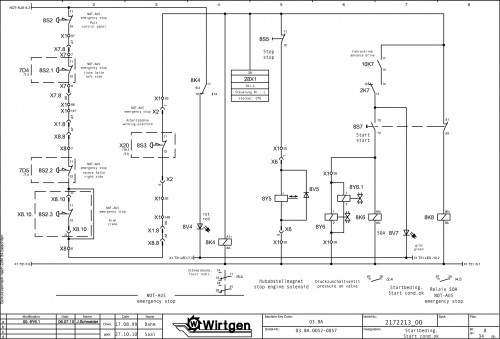 Wirtgen Slipform Pavers TCM 950 TCM 1800 Circuit Diagram 2172213 00 (2)
