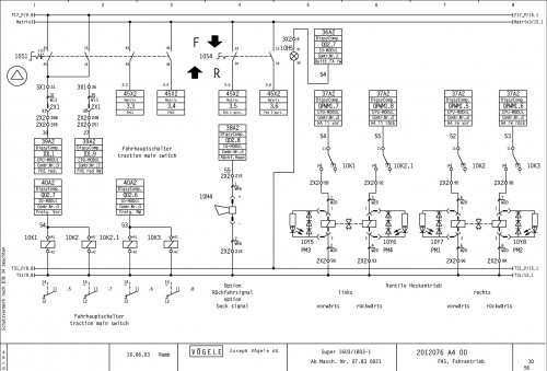 Wirtgen VÖGELE Road Pavers Super 1603 1 Super 1803 1 Circuit Diagram 2012076 00 1