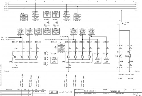 Wirtgen VÖGELE Road Pavers Super 1603 2 Super 1803 2 Circuit Diagram 2053534 00 1