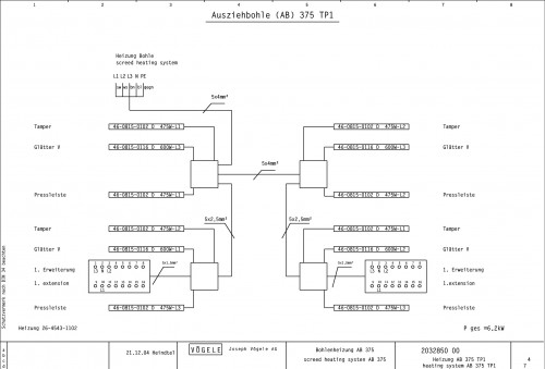 Wirtgen VÖGELE Screeds AB 375 Circuit Diagram 2032850 00 1