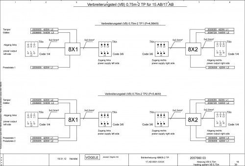 Wirtgen VÖGELE Screeds AB 600 2 TP Circuit Diagram 2057660 03 1