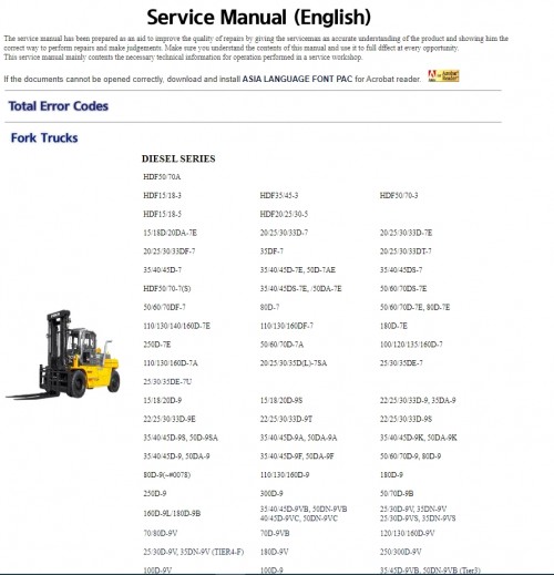 Hyundai Forklift Trucks 11.6 GB Service Manual PDF Updated 08.2024 (1)