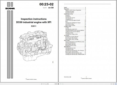 Scania Engine DC09 DC13 Inspection Operators and Service Manual (1)