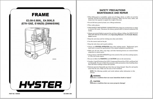 Hyster Forklift D098 E3.50XL E4.00XL E4.50XL E4.50XLS E5.50XL Europe Service Manual (1)