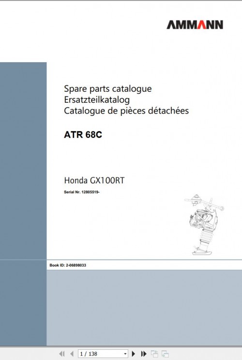 Ammann Rammer ATR 68C Spare Parts Catalog 2 06898033 07.2018 ML (1)