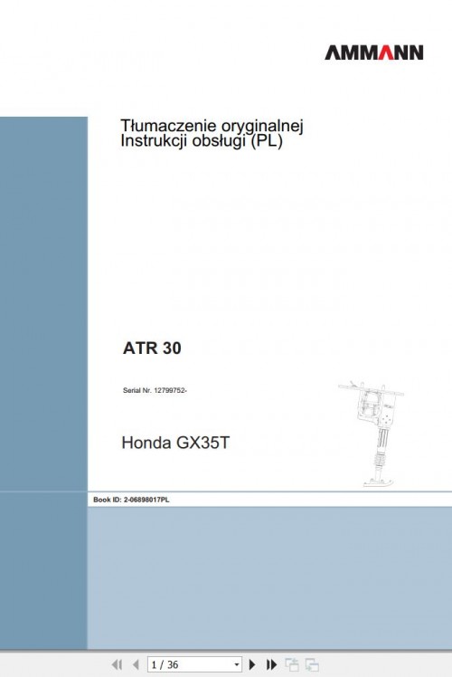 Ammann Rammers ATR 30 Operating Manual 2 06898017PL 10.2017 (1)