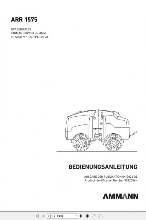 Ammann Trench Roller ARR 1575 Operating Manual And Diagram 4 P06000 DE 04.2022 (1)