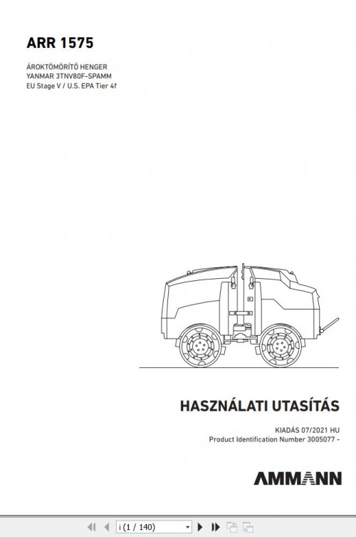 Ammann Trench Roller ARR 1575 Operating Manual And Diagram 4 P06000 HU 07.2021 (1)