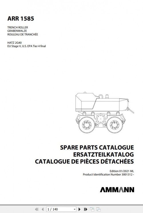 Ammann Trench Roller ARR 1585 Spare Parts Catalog 4 P07000 ML 01.2021 (1)