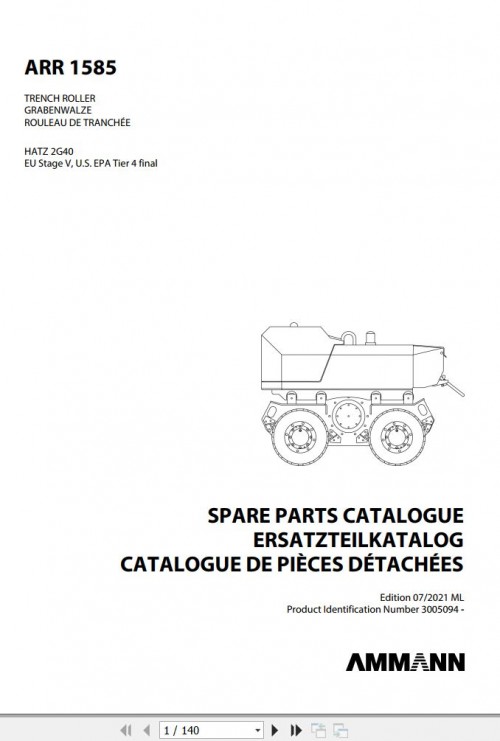 Ammann Trench Roller ARR 1585 Spare Parts Catalog 4 P07000 ML 07.2021 (1)