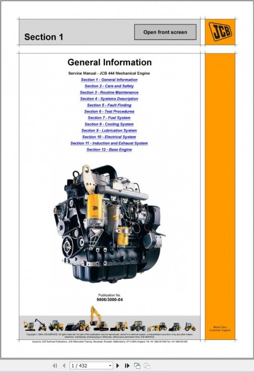 JCB Engine 444 Service Manual