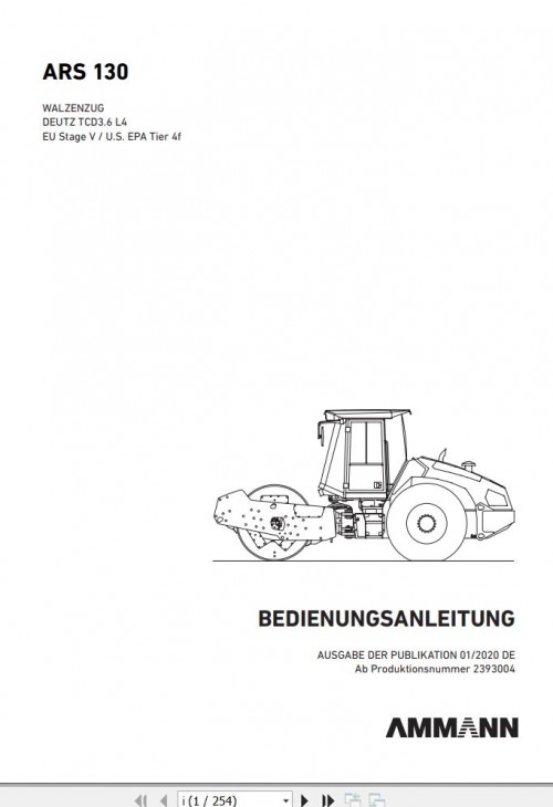 Ammann Roller ARS130 TCD3.6 L4 Stage V Operating Manual And Diagram 01.2020 DE (1)