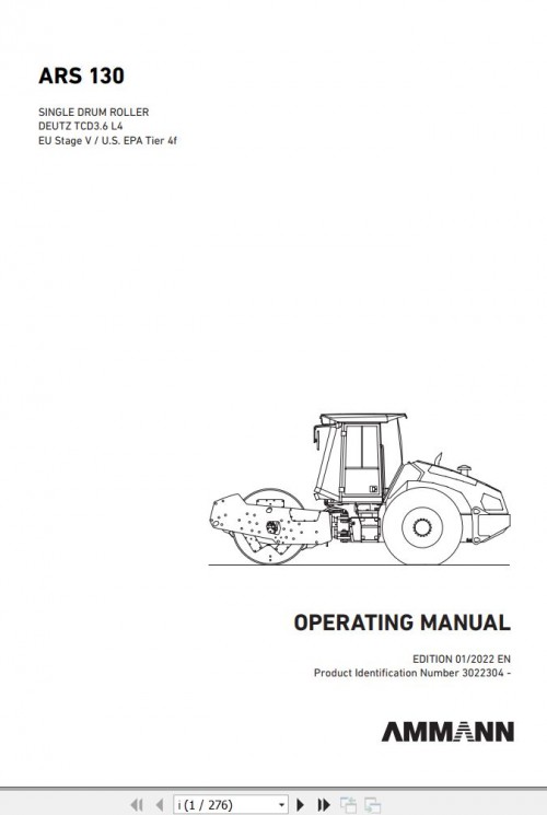 Ammann Roller ARS130 TCD3.6 L4 Stage V Operating Manual And Diagram 01.2022 EN (1)