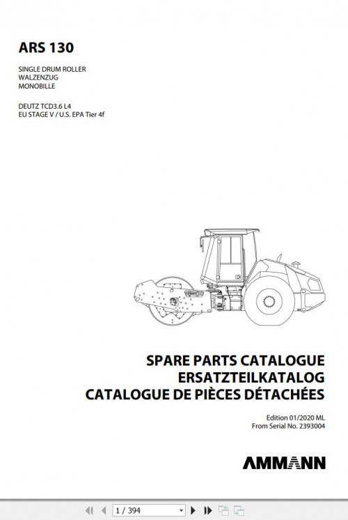 Ammann Roller ARS130 TCD3.6 L4 Stage V Spare Parts Catalog 01.2020 (1)