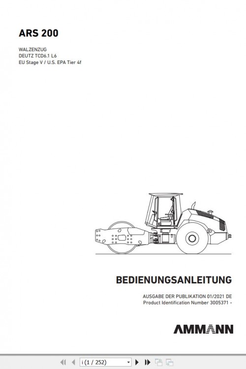 Ammann Roller ARS200 TCD6.1 L6 Stage V Operating Manual And Diagram 01.2021 DE (1)