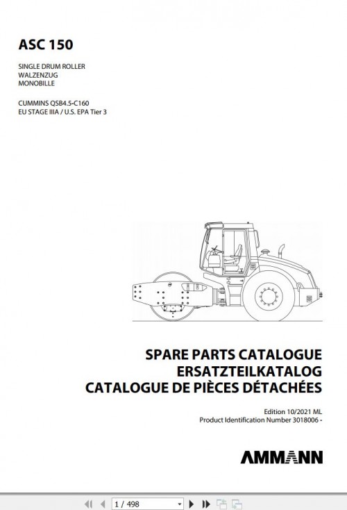 Ammann Roller ASC150 QSB4.5 C160 Tier 3 Spare Parts Catalog 10.2021 (1)