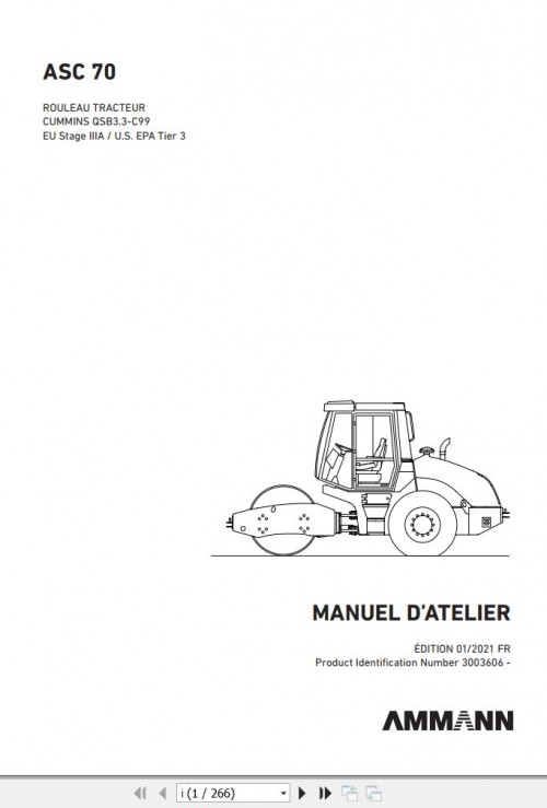 Ammann Roller ASC70 QSB3.3 C99 Tier 3 Workshop Manual And Diagram 01.2021 FR (1)