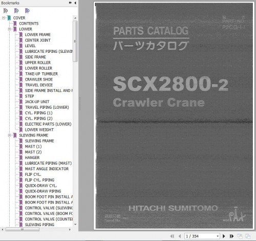 Hitachi Hydraulic Crawler Crane SCX2800 2 Parts Catalog 2