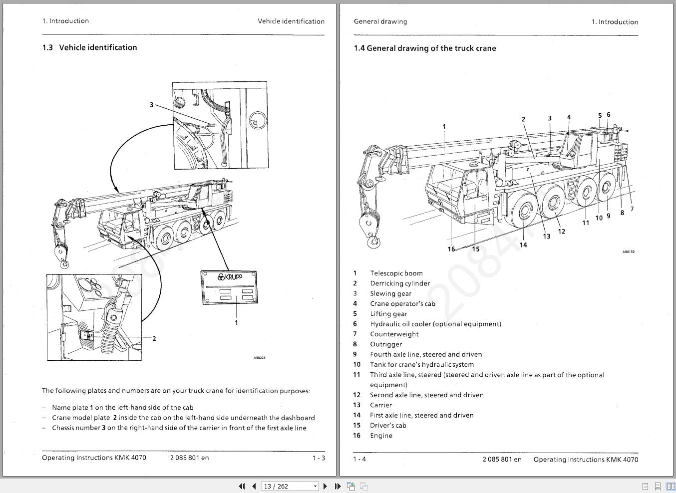 Grove Crane KMK4070 1989 Operating Parts Manual and Schematics Auto