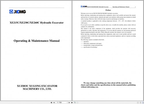 XCMG-Hydraulic-Excavator-XE215C-XE230C-XE260C-Operating-Maintenance-Manual-2011-EN-1.jpg