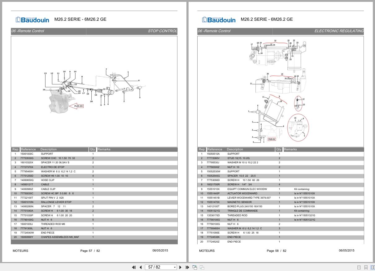 Baudouin Engine M26.2 Series 6M26.2 GE Spare Parts Catalog 2015 | Auto ...